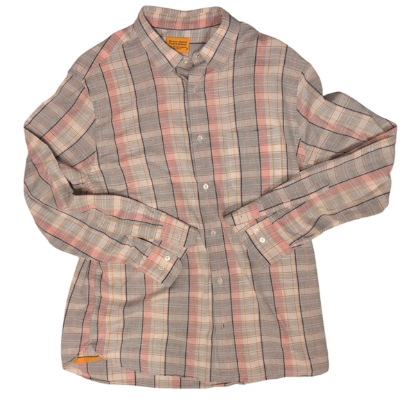 Original Madras Trading Company No 7 Straight Collar Shirt in pink Plaid - Picture 1 of 4